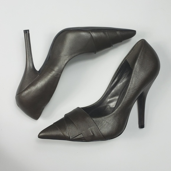 Aldo Shoes - Aldo Pewter Pointed Toe High Heel Shoes 38/8